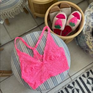 Victorias Secret Pink Neon Pink Lace Bralette